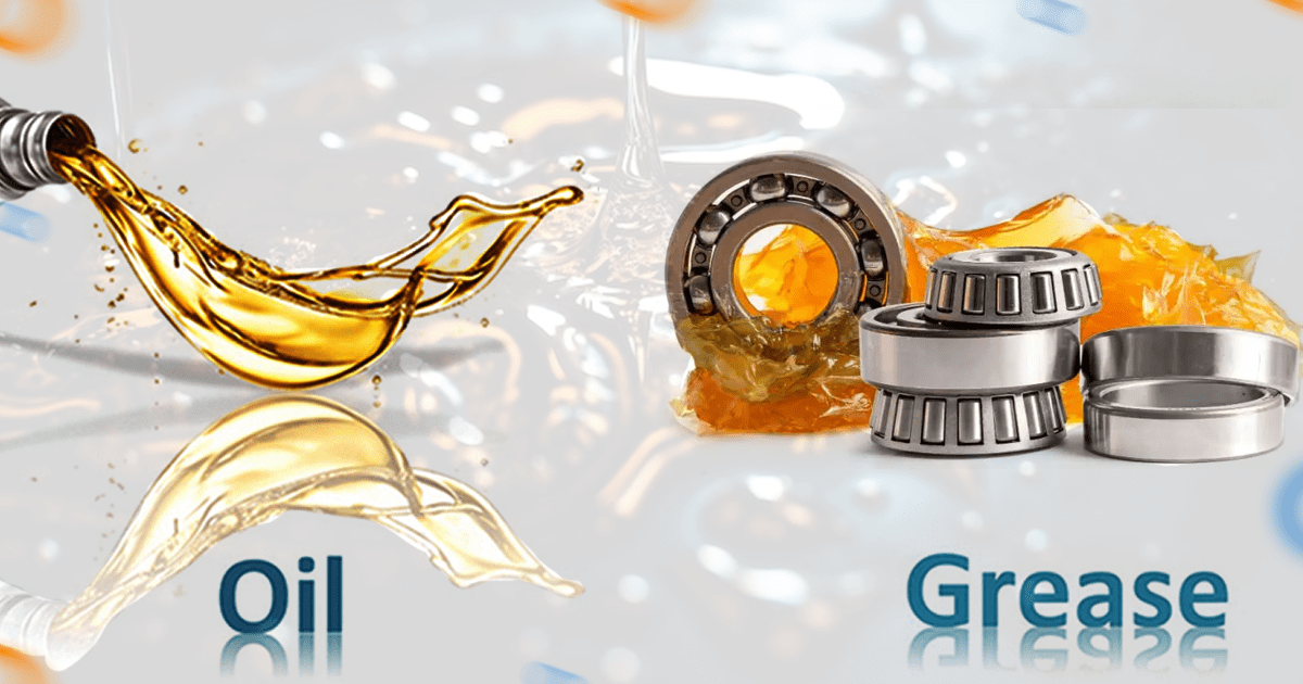 Industrial lubricating oil and grease with bearings
