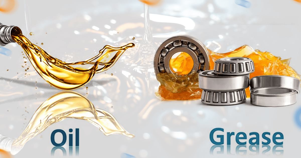 Industrial lubricating oil and grease with bearings