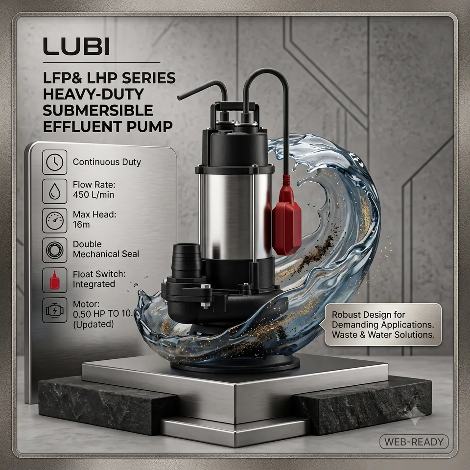 Lubi sewage pump from 0.50 to 10 HP